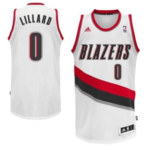 Canotte NBA Rivoluzione 30 Lillard Portland Trail Blazers Bianco