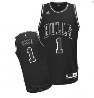 Canotte NBA Rivoluzione 30 Rose Chicago Bulls Nero