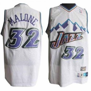 Maglie Basket retro Malone Utah Jazz Bianco