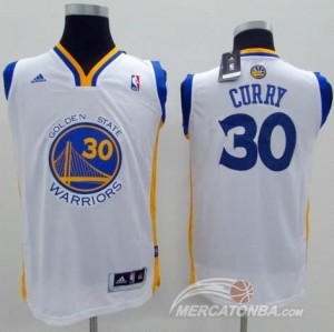 Maglie Bambini Curry Golden State Warriors Bianco