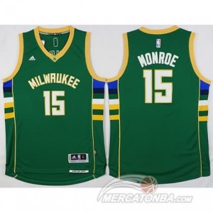 Canotte Basket Monroe Milwaukee Bucks Verde