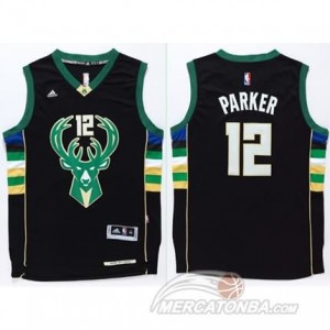 Canotte Basket Parker Milwaukee Bucks Nero