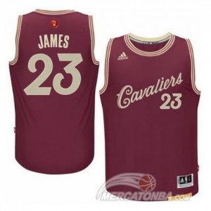 Maglie Basket James Christmas Cleveland Cavaliers Rosso