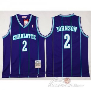 Canotte Basket Retro Charlotte Johnson New Orleans Hornets Porpora