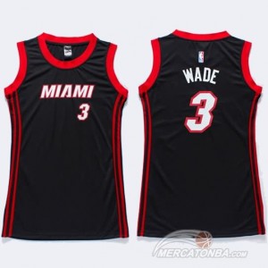 Italia Maglie Donna Wade Miami Heats Nero