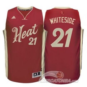 Maglie Basket Whiteside Christmas Miami Heats Rosso