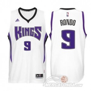 Maglie Basket Rondo Sacramento Kings Bianco