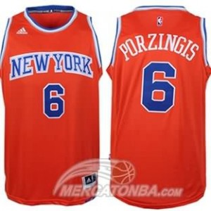 Maglie Basket Porzingis New York Knicks Arancione