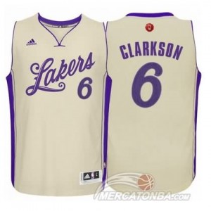 Maglie Shop Clarkson Christmas Los Angeles Lakers Bianco