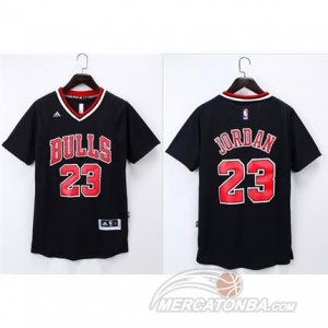 Canotte Basket Manga Corta Bull Jordan Nero