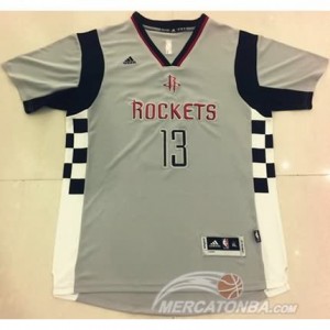 Canotte Basket Manga Corta Rockets Harden Grigio