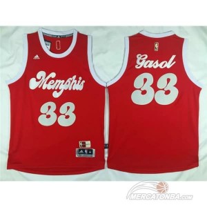 Maglie Shop Gasol Christmas Memphis Grizzlies Rosso