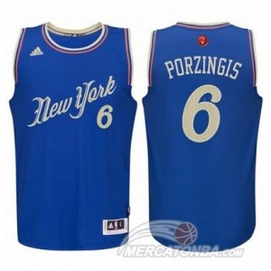 Maglie Basket Porzingis Christmas New York Knicks Blu