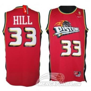 Maglie Basket Hill Detroit Pistons Pistons Rosso