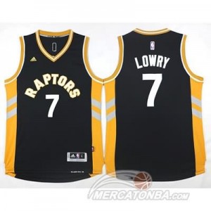 Maglie NBA Lowry Toronto Raptors Nero Oro