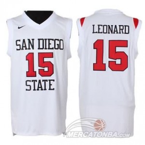 Canotte Basket NCAA San Diego State Leonard Bianco