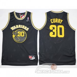 Maglie Basket Retro Curry Golden State Warriors Nero