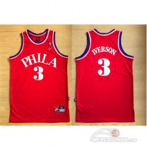 Maglie Basket retro Allen iverson Philadelphia 76ers Rosso