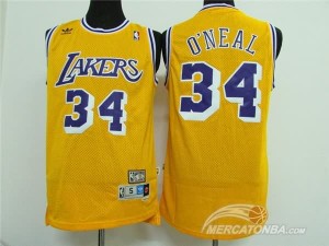 Maglie Basket retro O neal Los Angeles Lakers Giallo