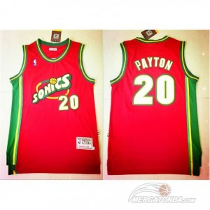 Maglie Basket retro Payton Seattle Sonics Rosso